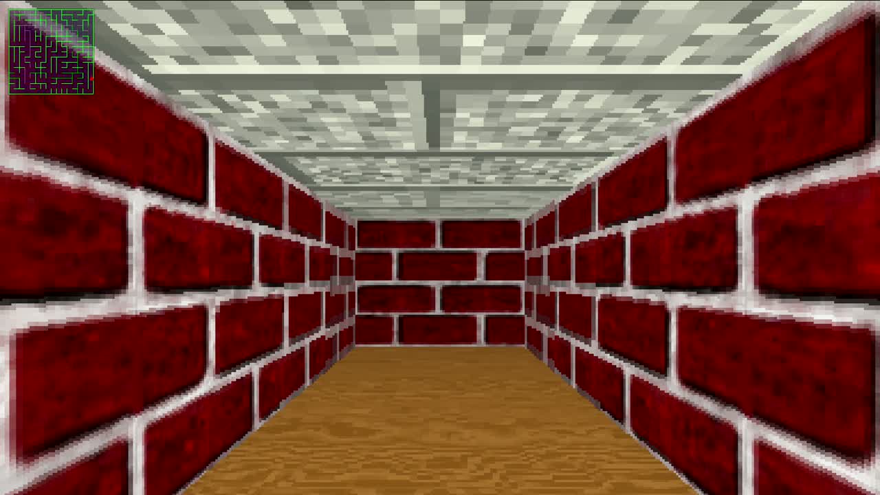 aMAZEing98 first person maze view with minimap overlay