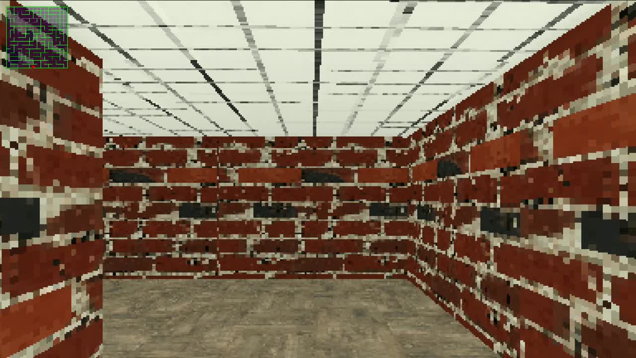 Autoplay run turning through the condo brick maze texture